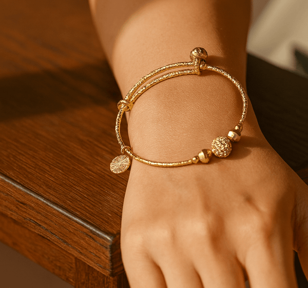 Gold-Plated Adjustable Charm Bracelets